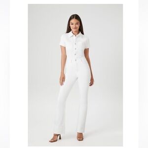 White Denim Jumpsuit